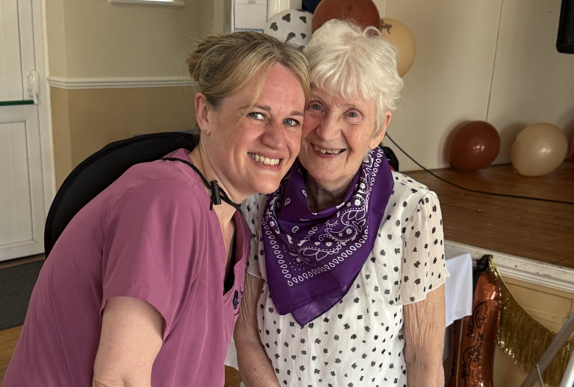 Care worker with patient in Staffordshire