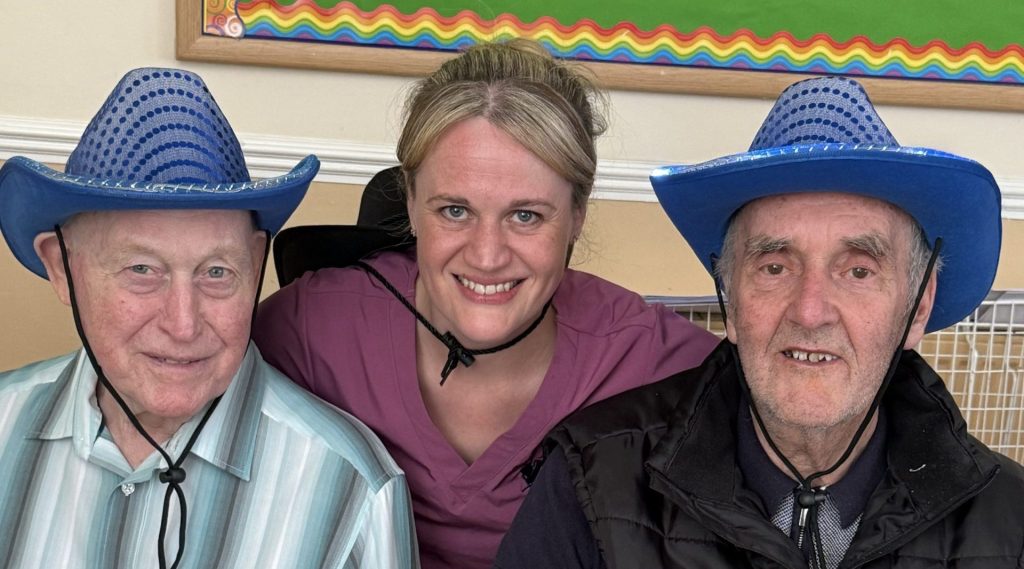 Staffordshire care home care workers with patients